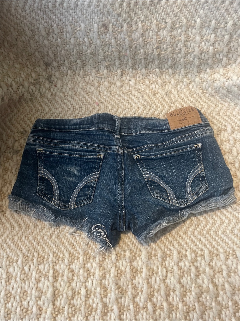 Hollister Dark Blue Distressed Denim Jean Shorts - Picture 4 of 5